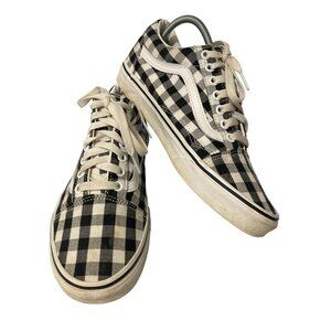 Vans Old Skool Black & White Checkered Canvas Sneakers Mens 7.5 / Womens 9